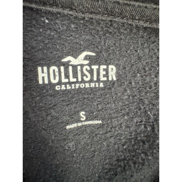Hollister Crop Feel Good Easy Full Zip Black Long Sleeve Hoodie Sweatshirt S - Picture 7 of 10